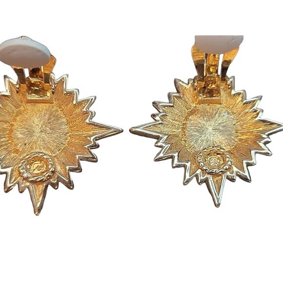 Swarovski Crystals Gold Tone Celestial Northern Star Rhinestone Necklace Set - Picture 6 of 10